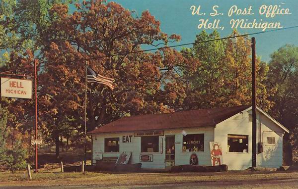 Hell - Old Post Card Photo Of Hell Post Office (newer photo)